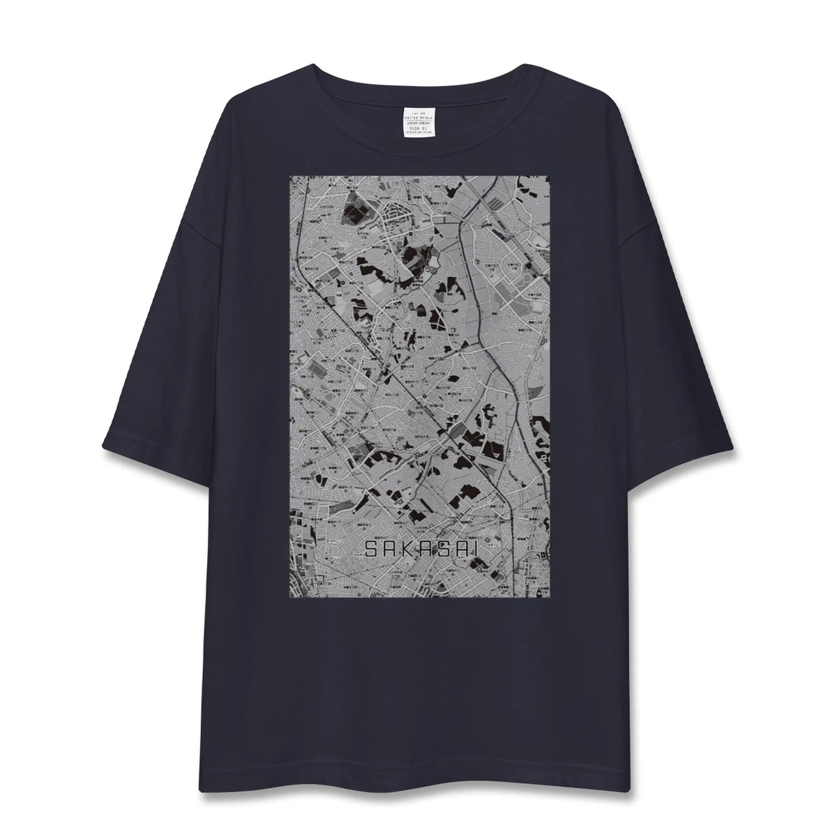 【逆井(千葉県)】地図柄ビッグシルエットTシャツ