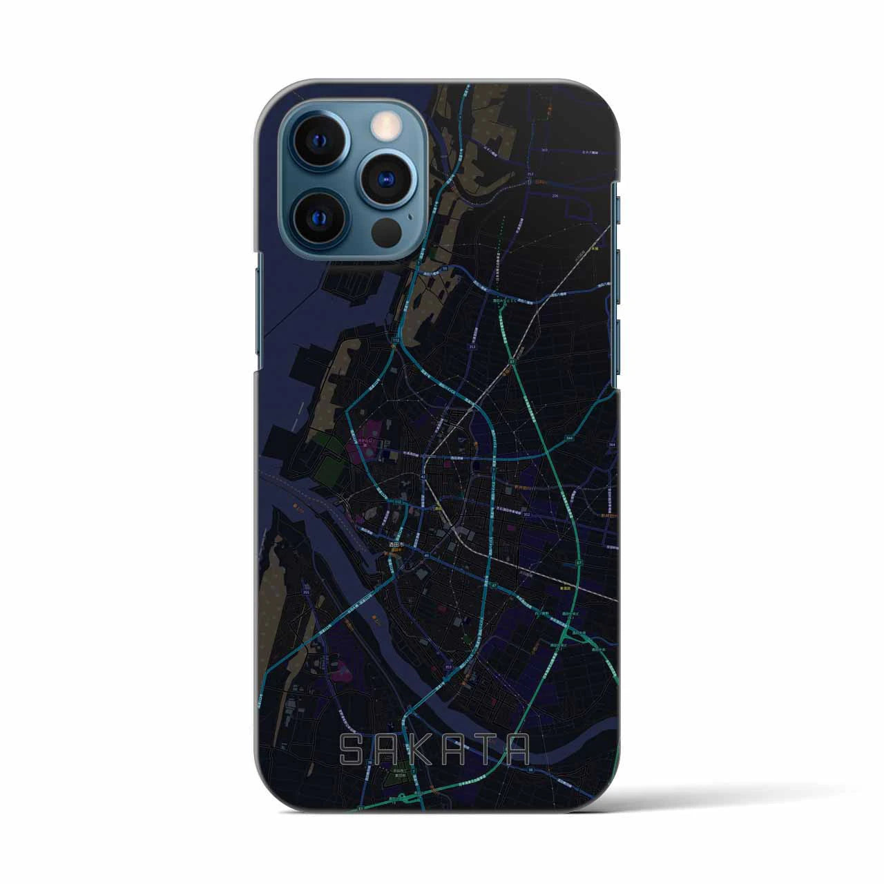 【酒田(山形県)】地図柄iPhoneケース(バックカバータイプ)