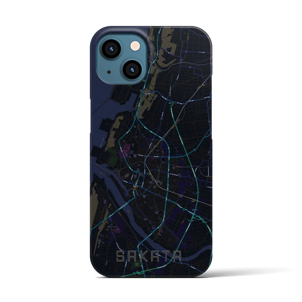 【酒田(山形県)】地図柄iPhoneケース(バックカバータイプ)