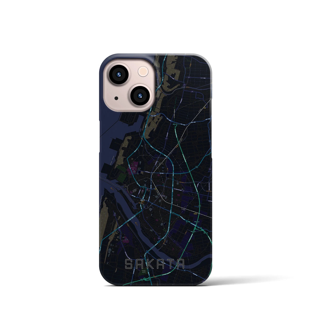 【酒田(山形県)】地図柄iPhoneケース(バックカバータイプ)