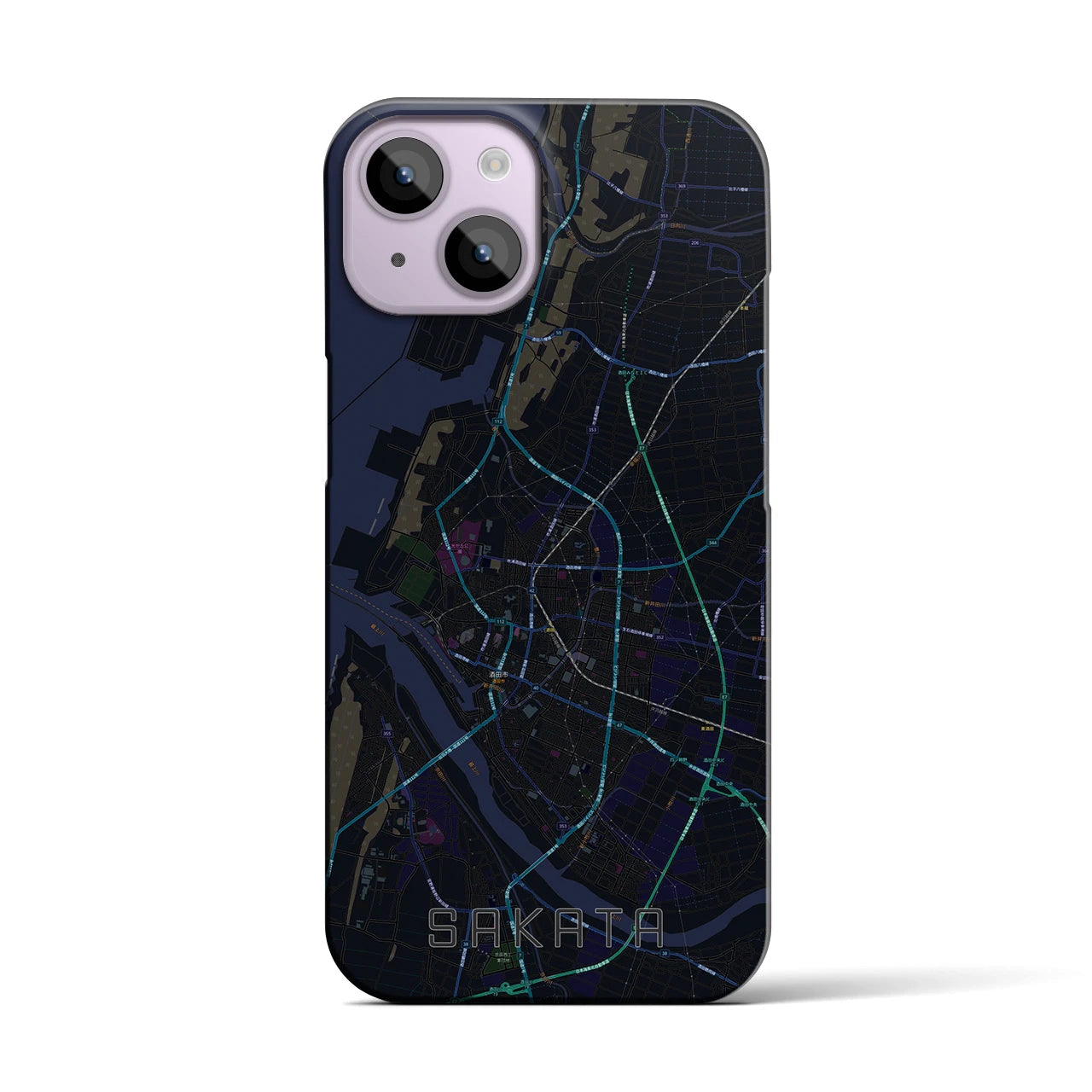 【酒田(山形県)】地図柄iPhoneケース(バックカバータイプ)