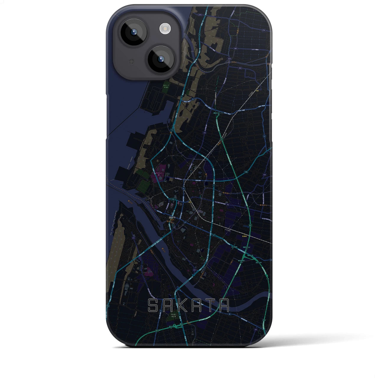 【酒田(山形県)】地図柄iPhoneケース(バックカバータイプ)