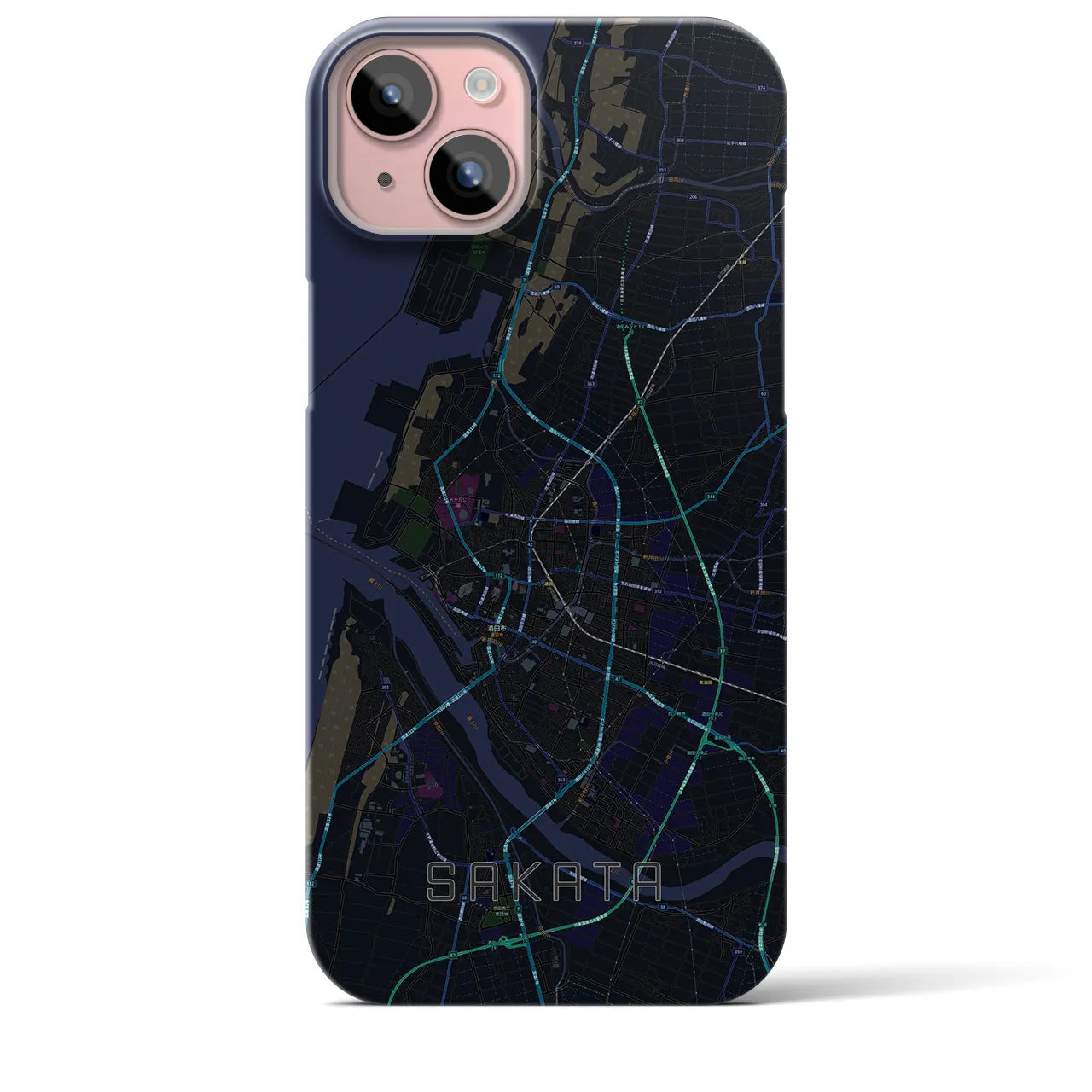 【酒田(山形県)】地図柄iPhoneケース(バックカバータイプ)