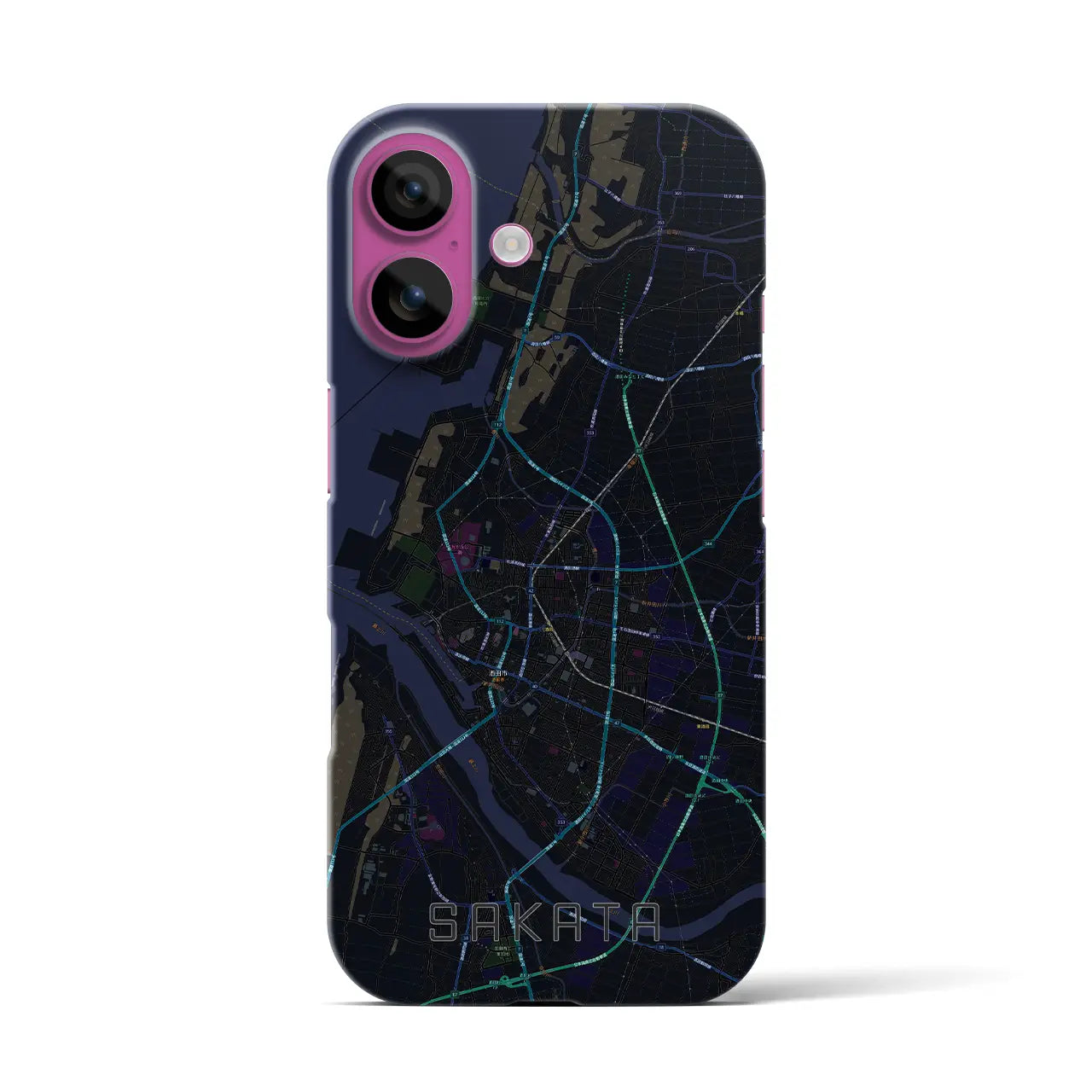 【酒田(山形県)】地図柄iPhoneケース(バックカバータイプ)