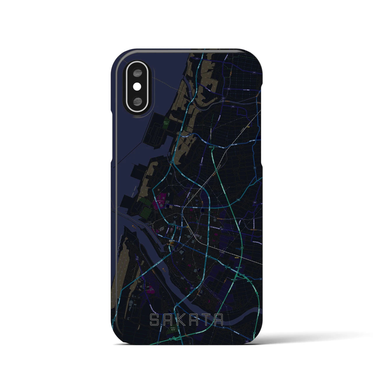 【酒田(山形県)】地図柄iPhoneケース(バックカバータイプ)