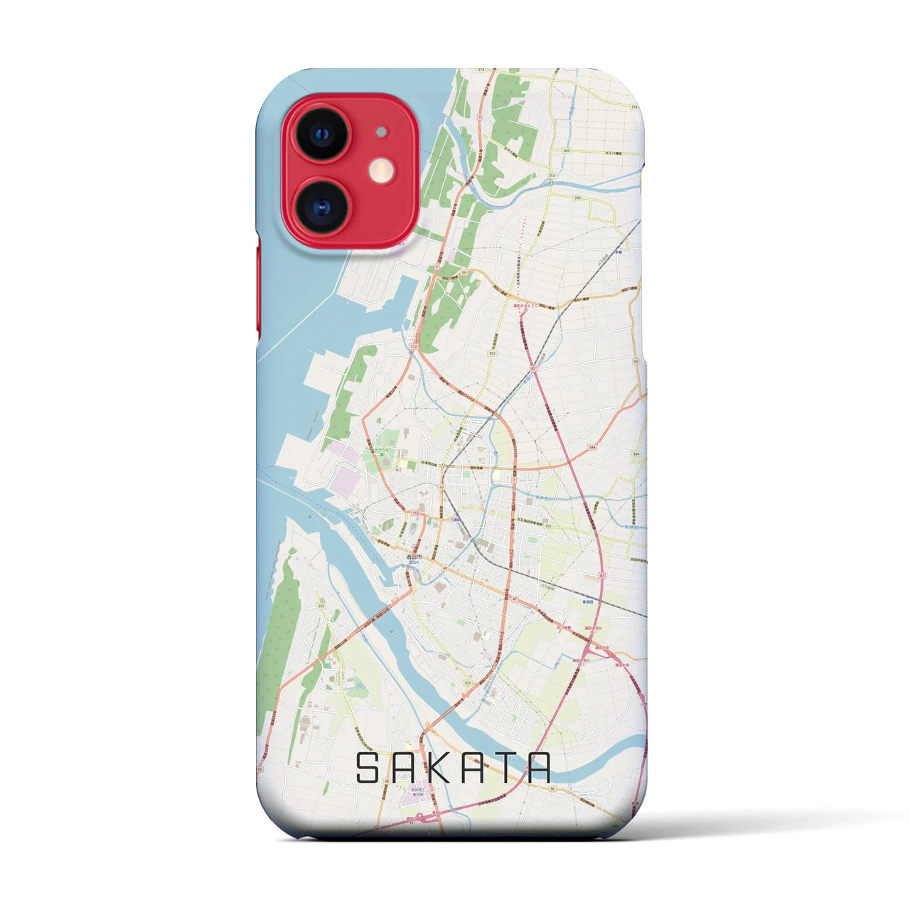 【酒田(山形県)】地図柄iPhoneケース(バックカバータイプ)