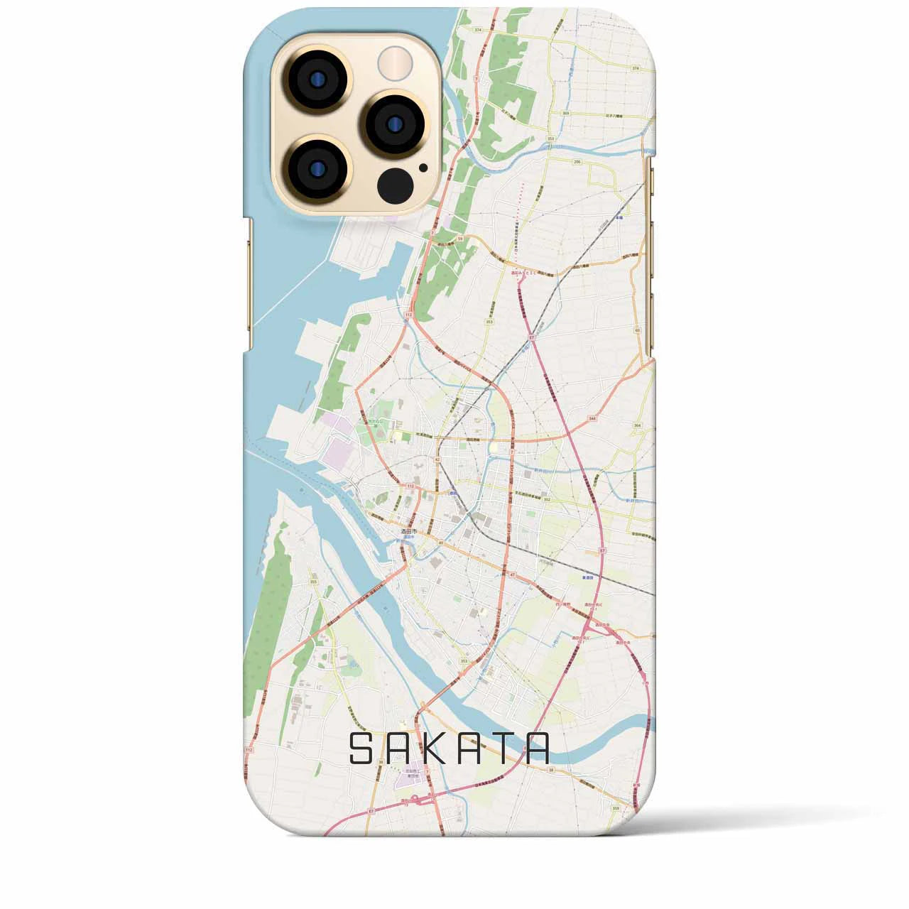 【酒田(山形県)】地図柄iPhoneケース(バックカバータイプ)