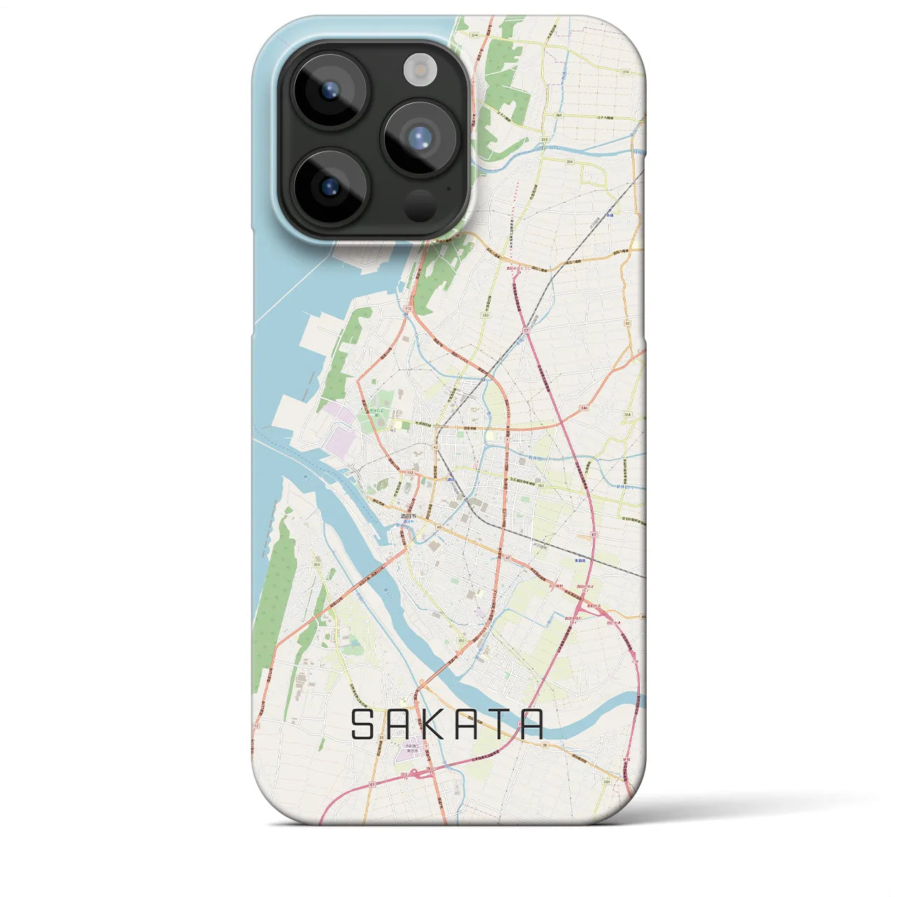 【酒田(山形県)】地図柄iPhoneケース(バックカバータイプ)