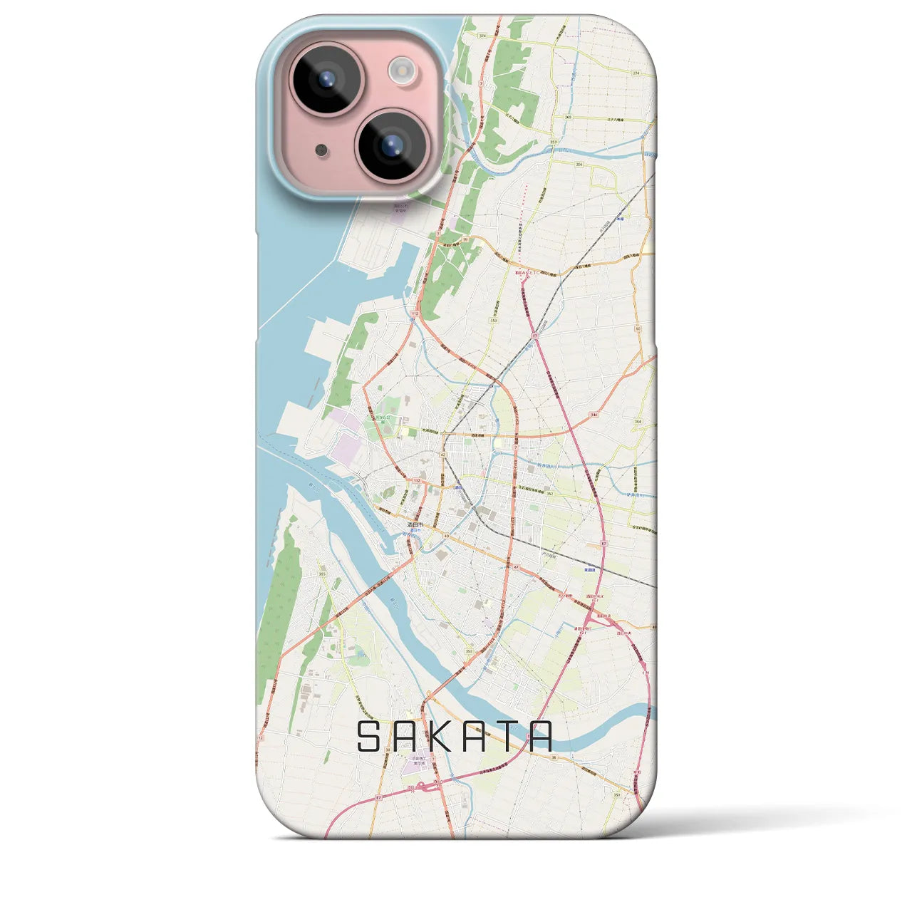 【酒田(山形県)】地図柄iPhoneケース(バックカバータイプ)