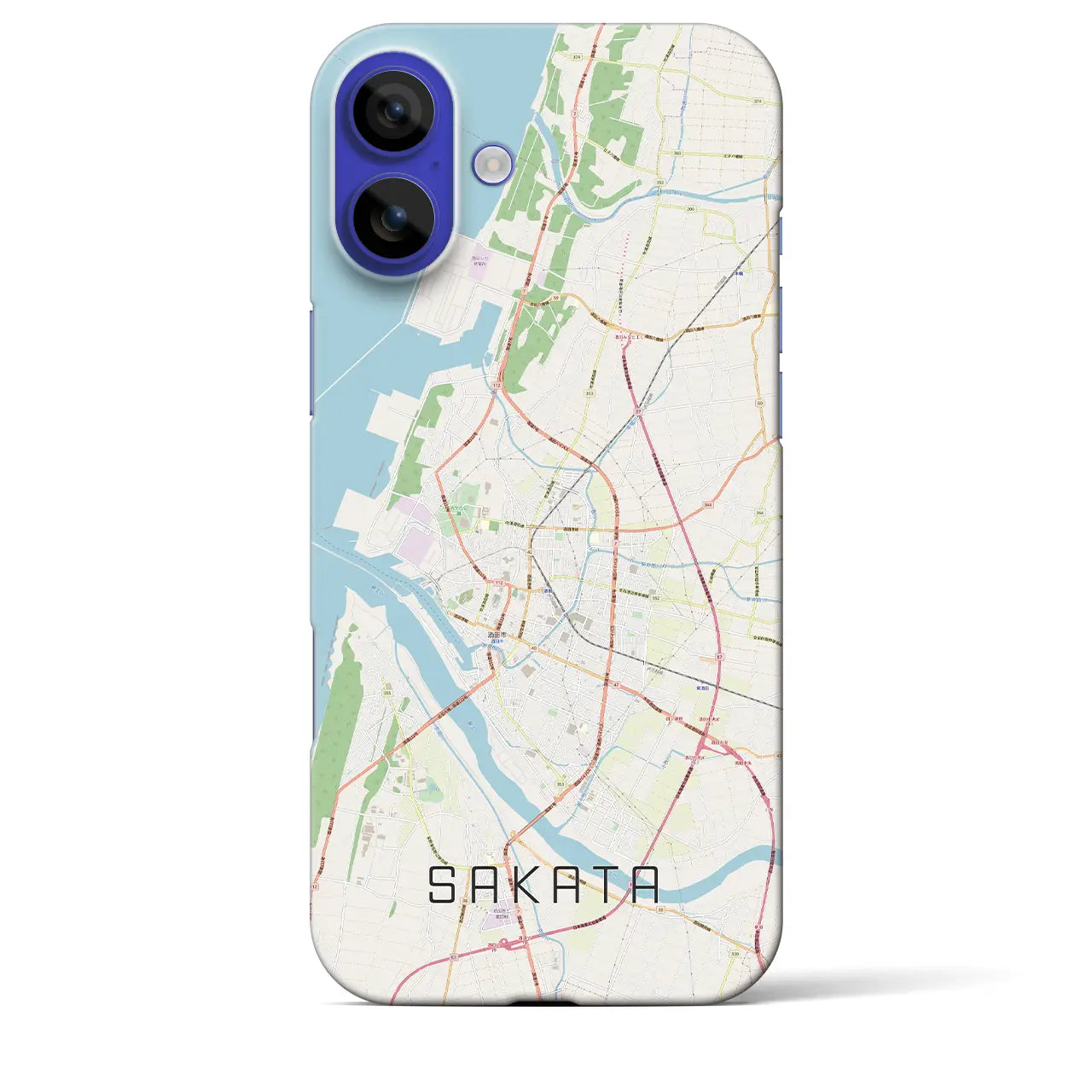 【酒田(山形県)】地図柄iPhoneケース(バックカバータイプ)ナチュラル・iPhone 16 Pro Max 用