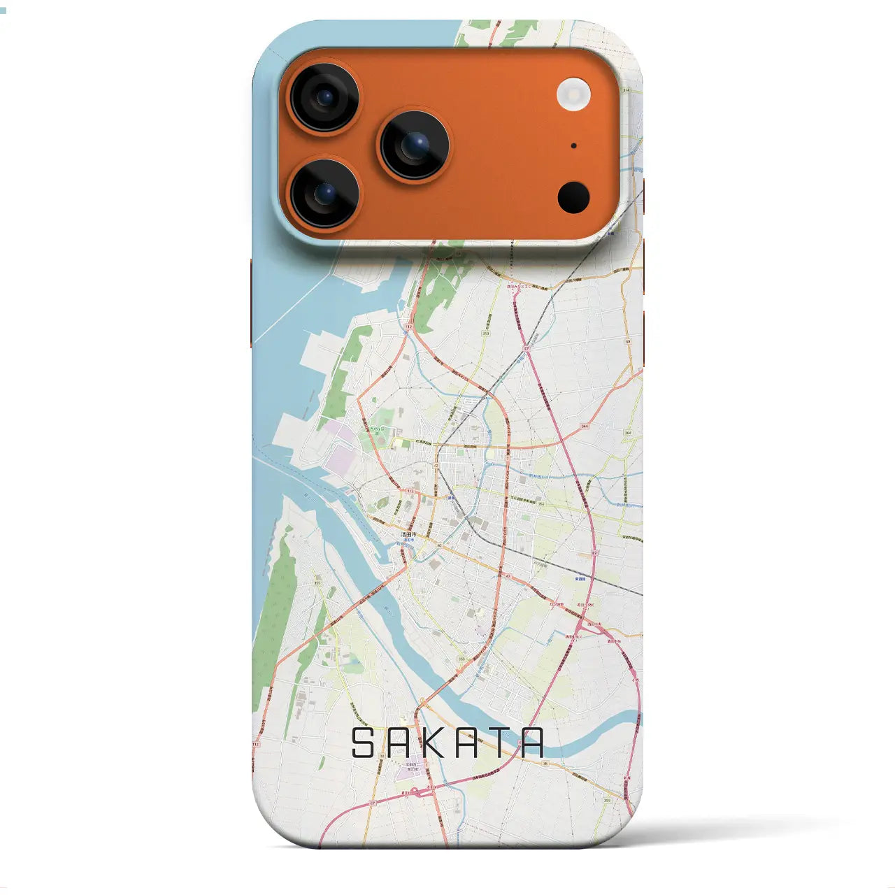 【酒田(山形県)】地図柄iPhoneケース(バックカバータイプ)