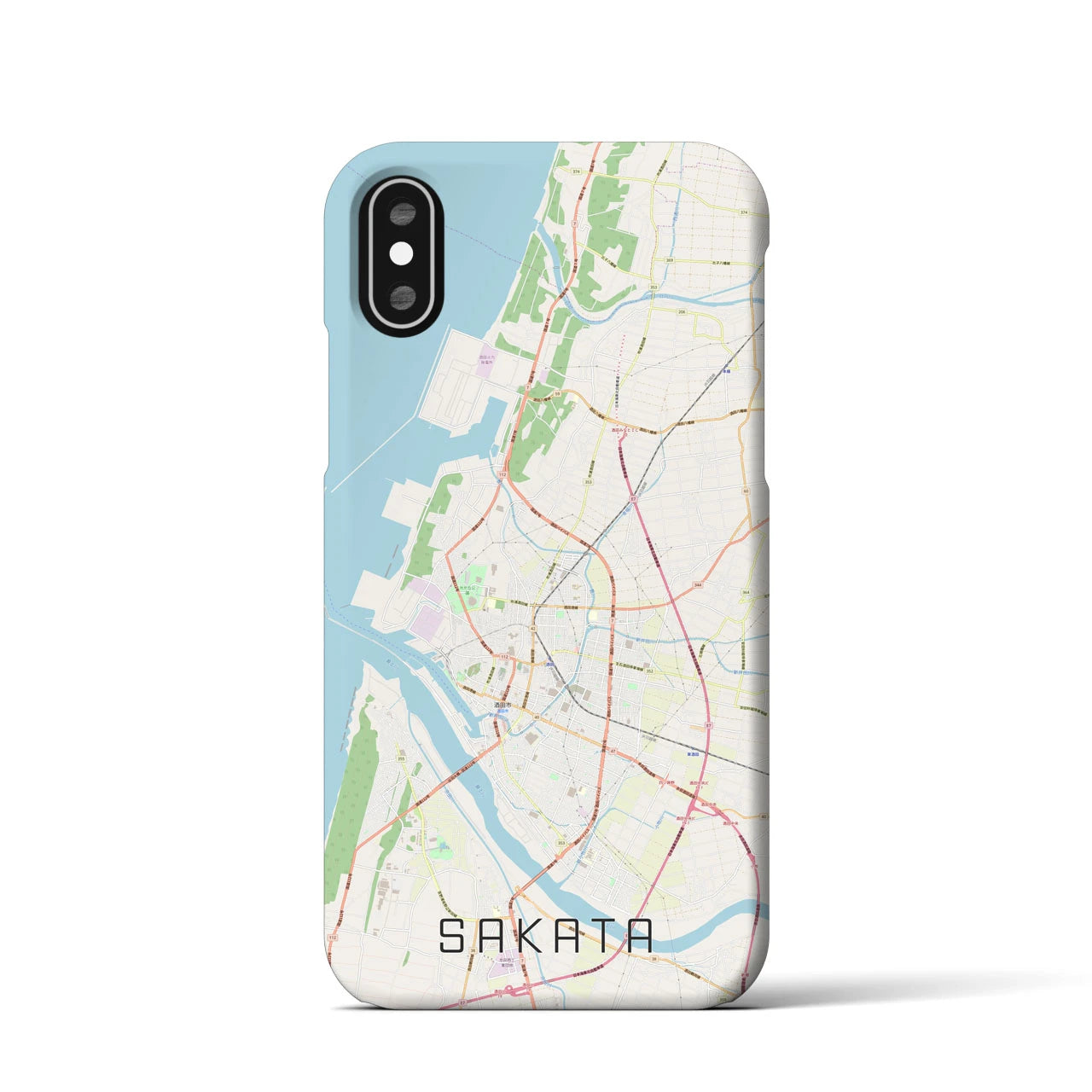 【酒田(山形県)】地図柄iPhoneケース(バックカバータイプ)