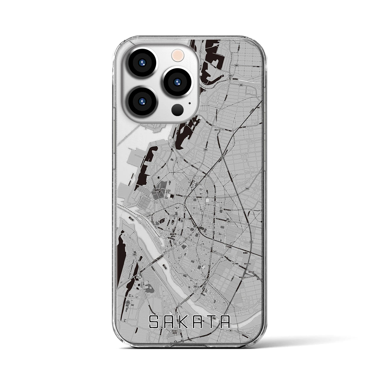 【酒田(山形県)】地図柄iPhoneケース(クリアタイプ)