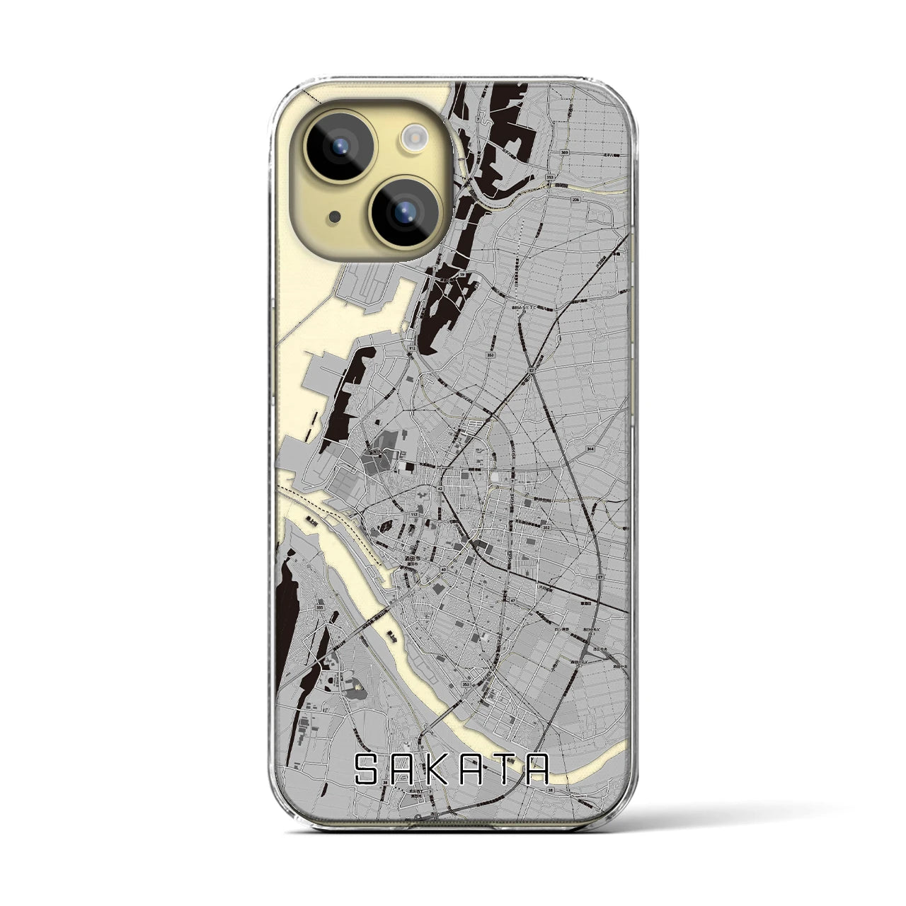 【酒田(山形県)】地図柄iPhoneケース(クリアタイプ)