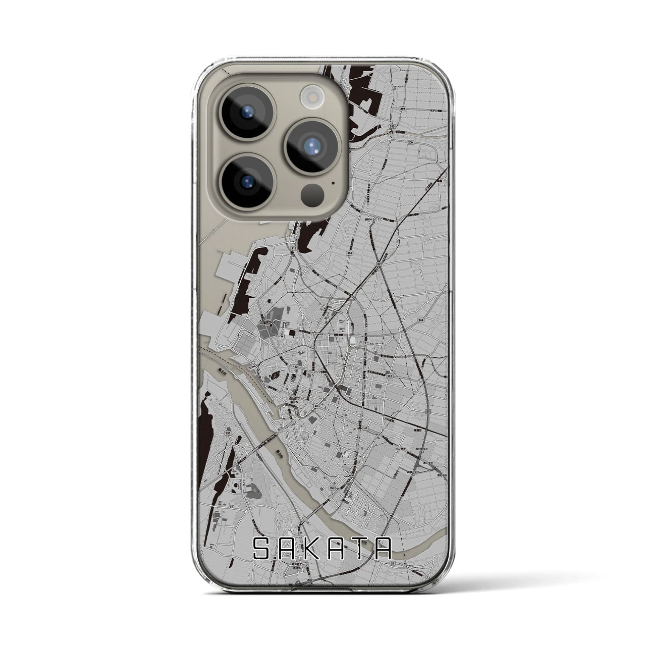 【酒田(山形県)】地図柄iPhoneケース(クリアタイプ)