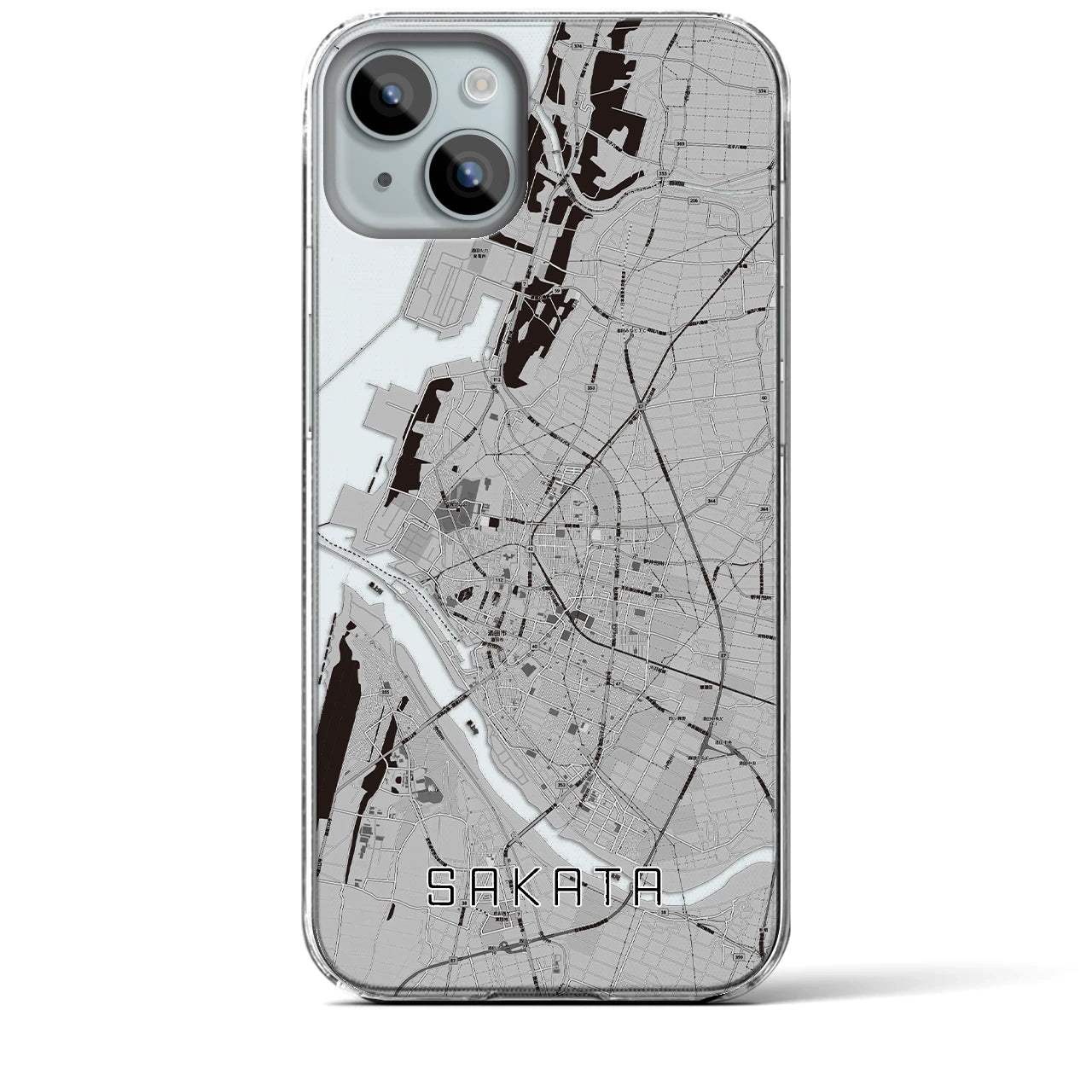 【酒田(山形県)】地図柄iPhoneケース(クリアタイプ)
