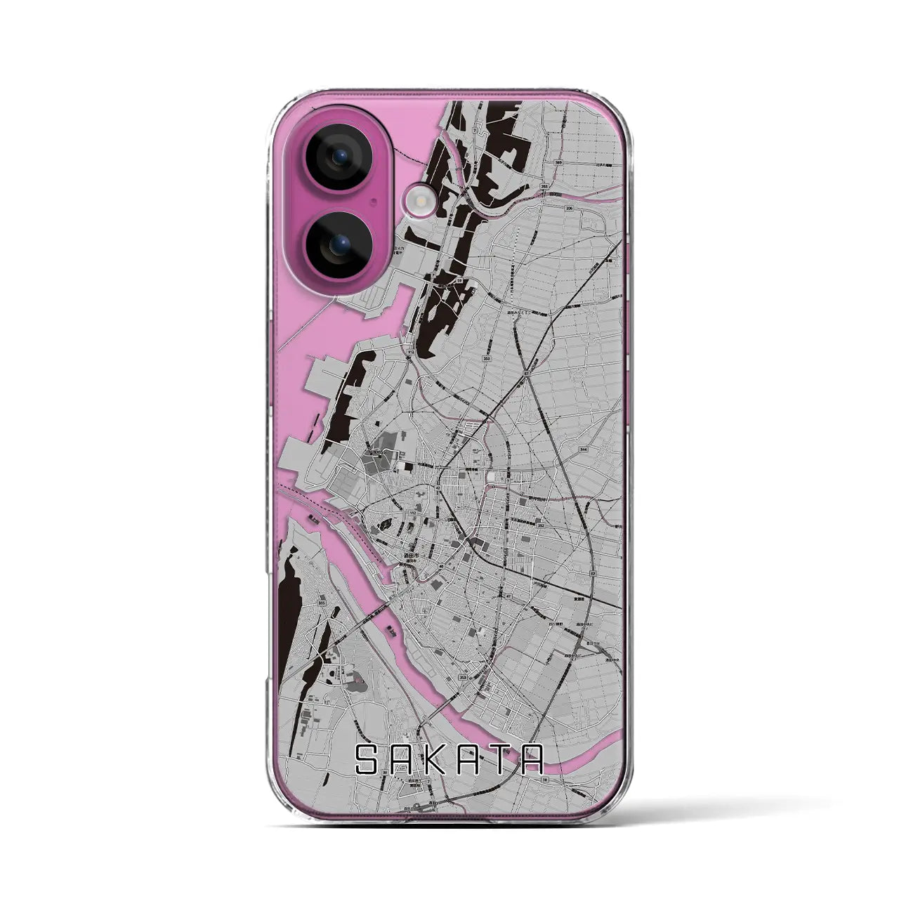 【酒田(山形県)】地図柄iPhoneケース(クリアタイプ)