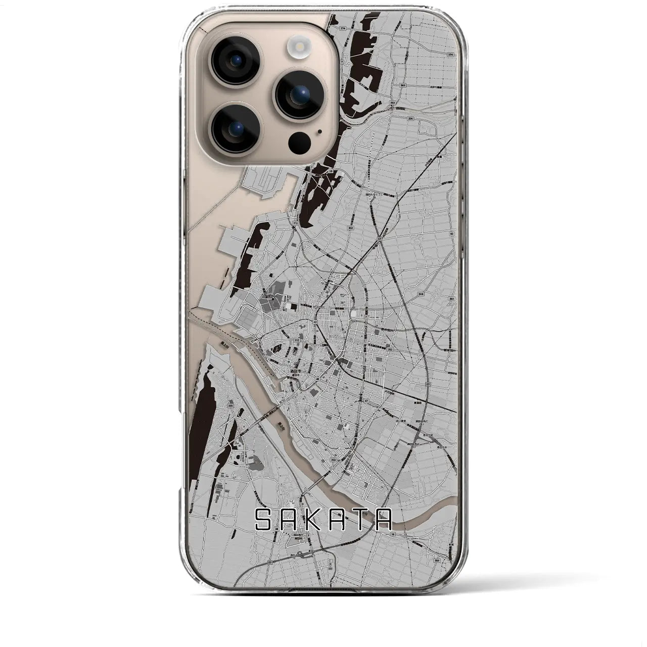 【酒田(山形県)】地図柄iPhoneケース(クリアタイプ)