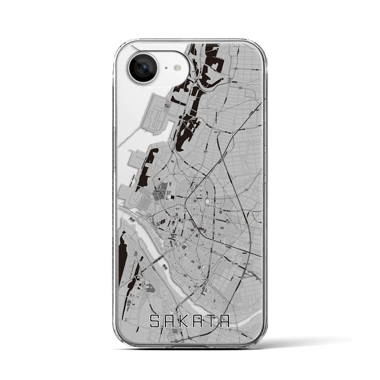【酒田(山形県)】地図柄iPhoneケース(クリアタイプ)