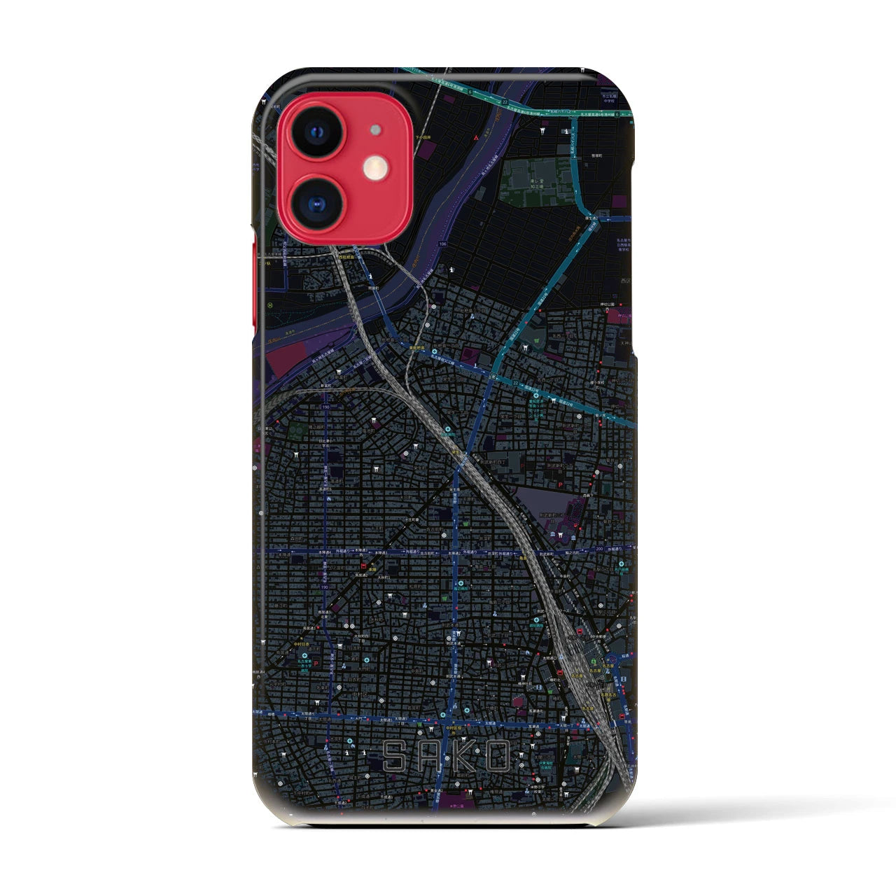 【栄生(愛知県)】地図柄iPhoneケース(バックカバータイプ)