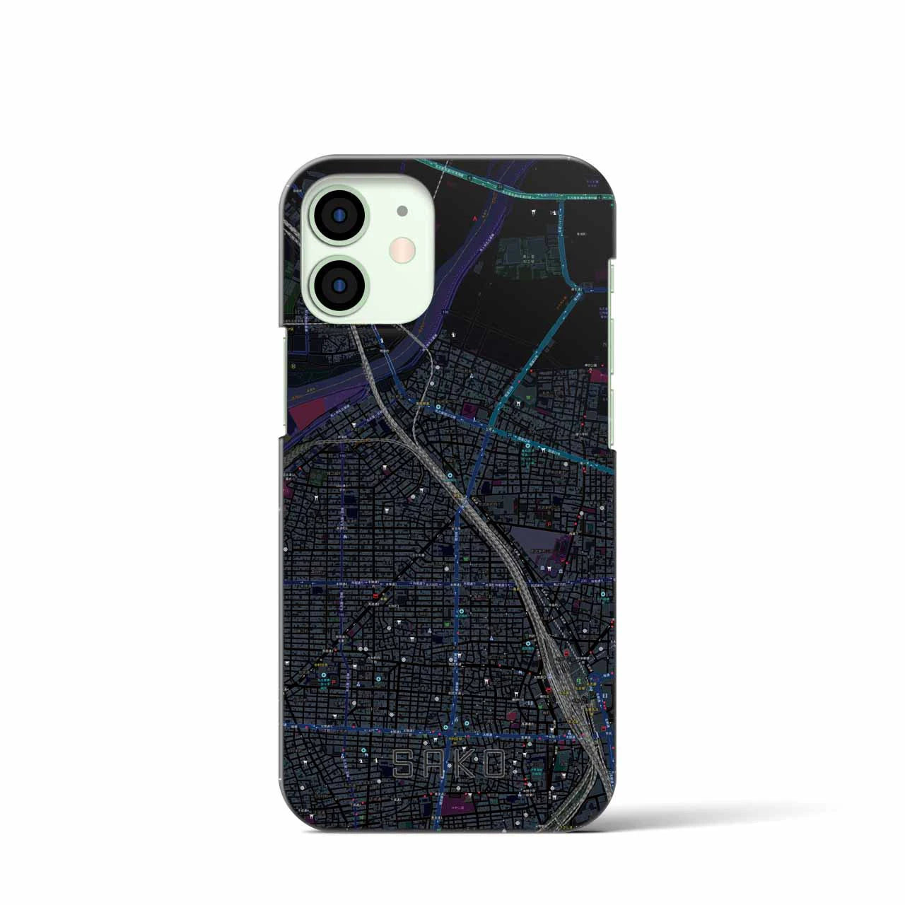 【栄生(愛知県)】地図柄iPhoneケース(バックカバータイプ)