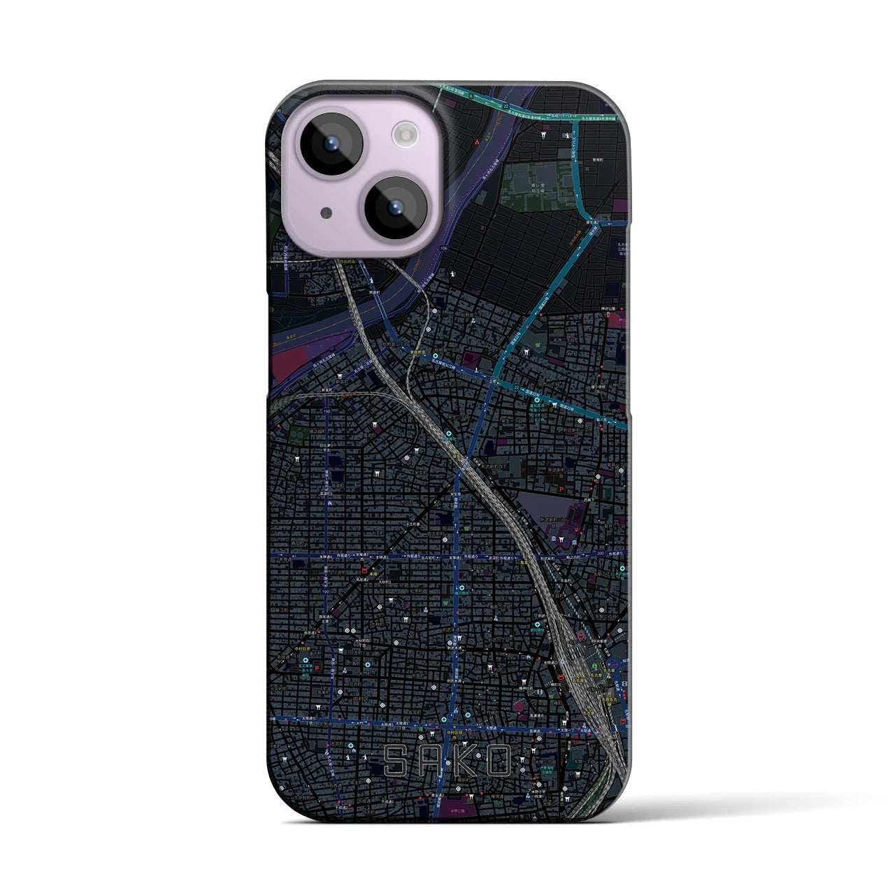 【栄生(愛知県)】地図柄iPhoneケース(バックカバータイプ)