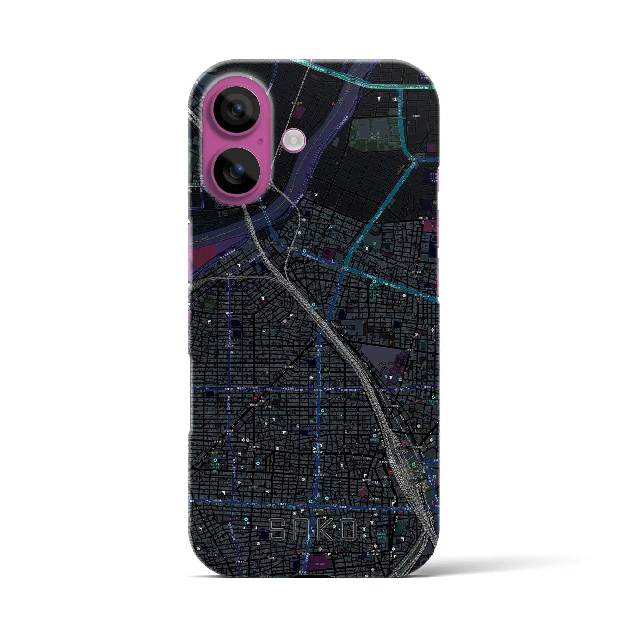 【栄生(愛知県)】地図柄iPhoneケース(バックカバータイプ)