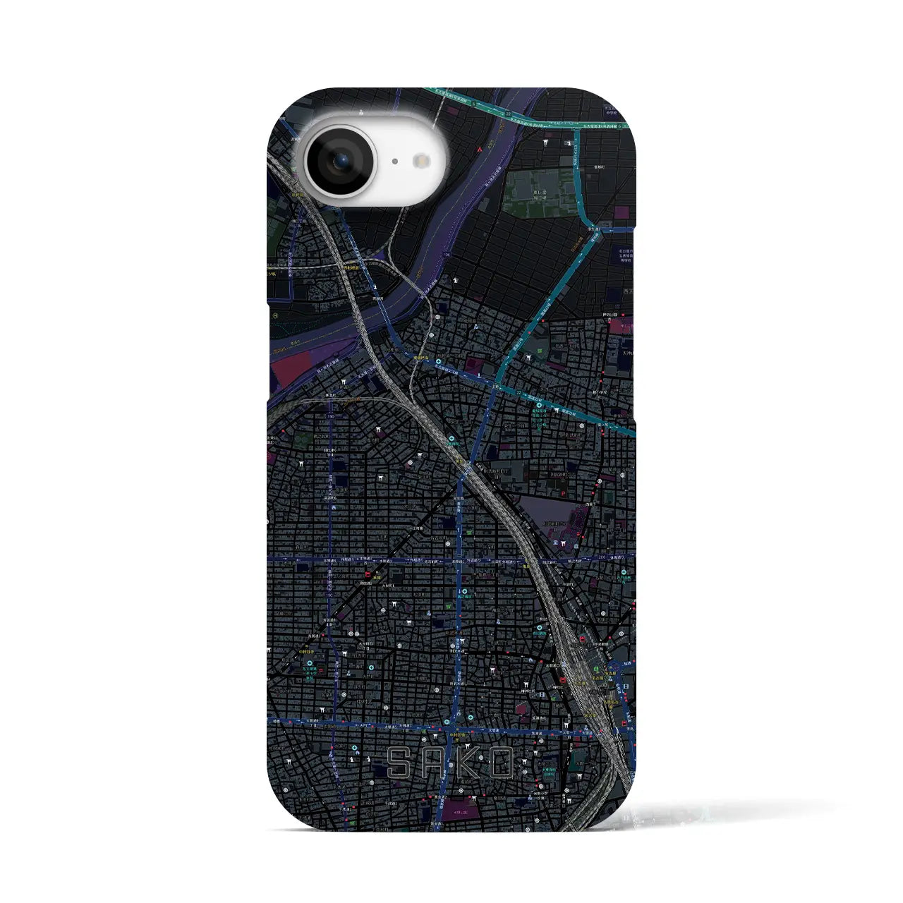 【栄生(愛知県)】地図柄iPhoneケース(バックカバータイプ)
