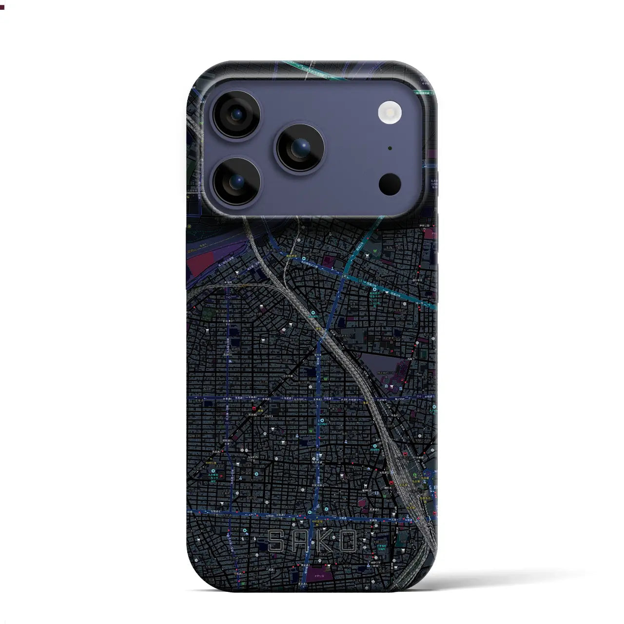 【栄生(愛知県)】地図柄iPhoneケース(バックカバータイプ)