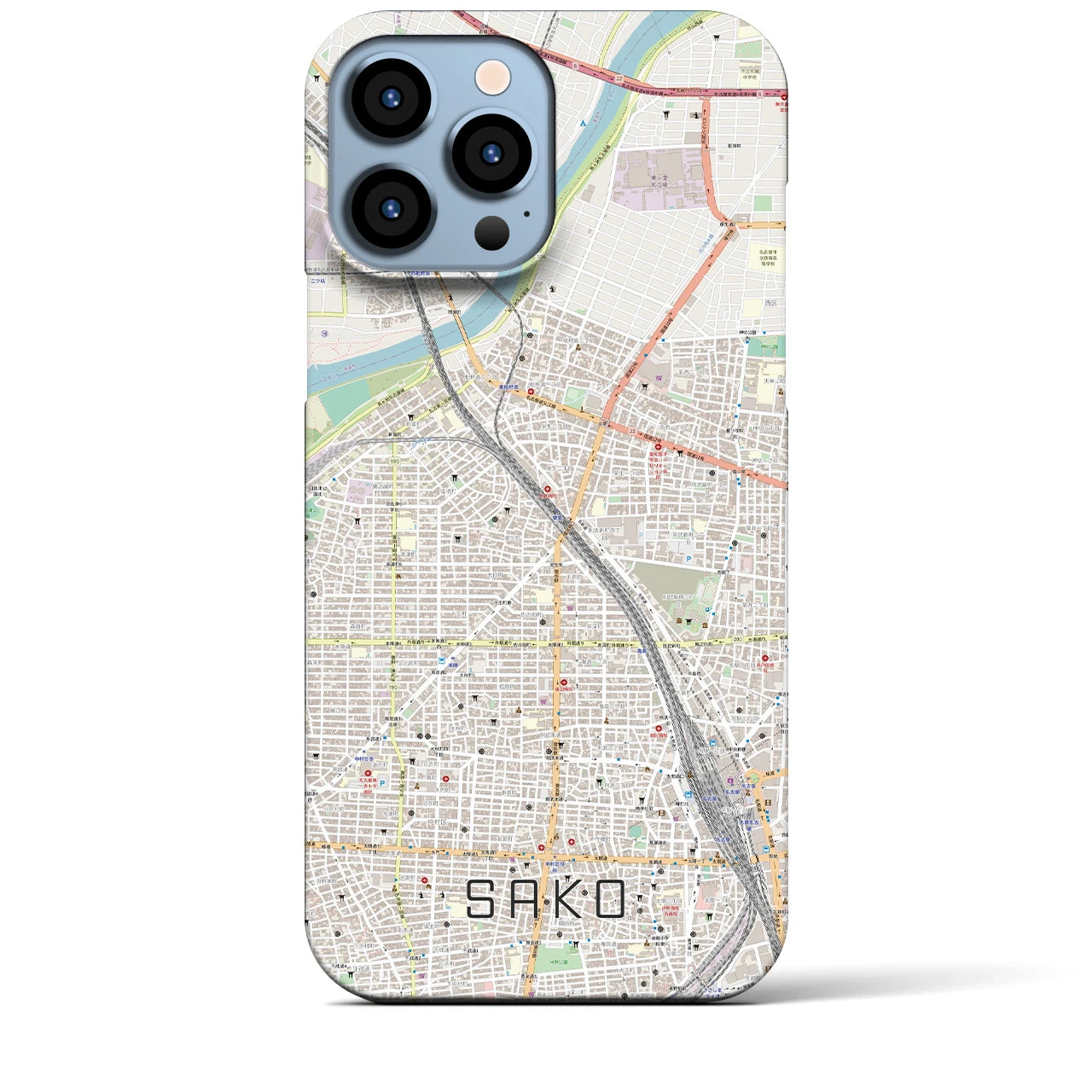 【栄生(愛知県)】地図柄iPhoneケース(バックカバータイプ)