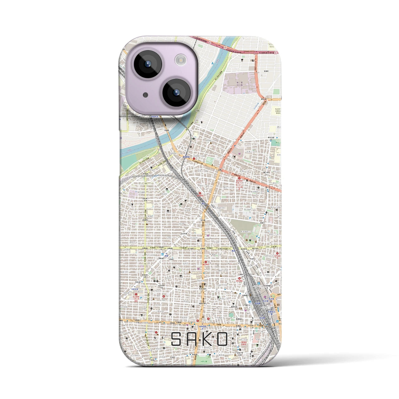 【栄生(愛知県)】地図柄iPhoneケース(バックカバータイプ)