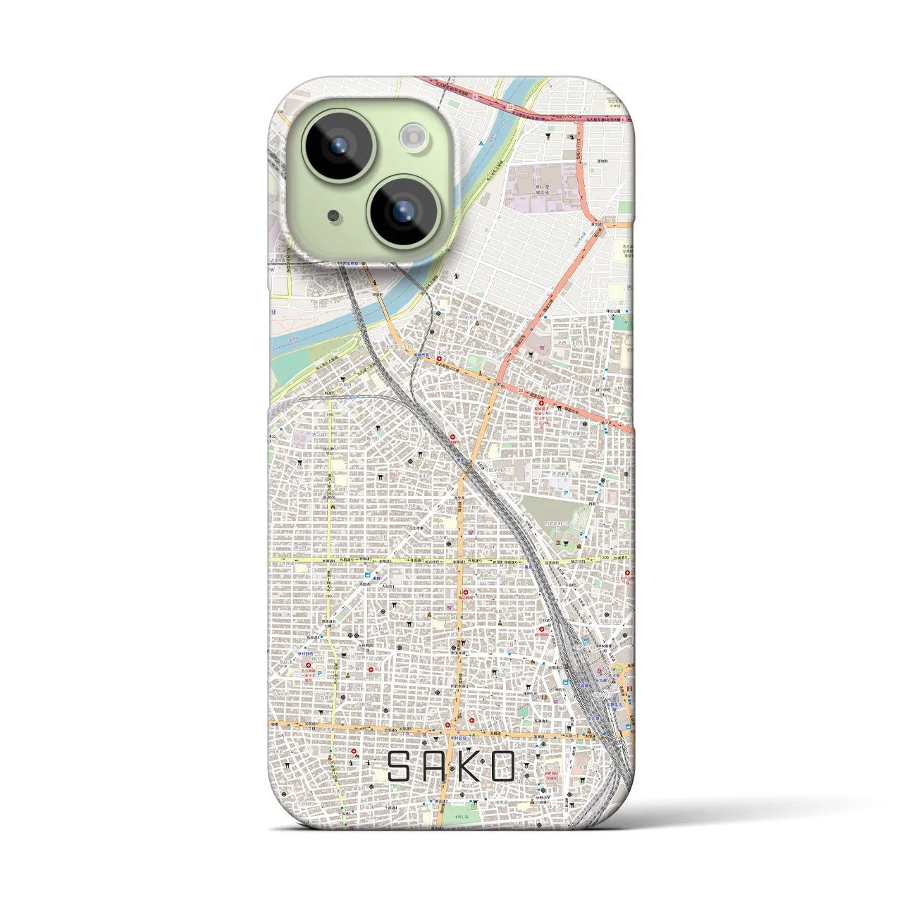 【栄生(愛知県)】地図柄iPhoneケース(バックカバータイプ)