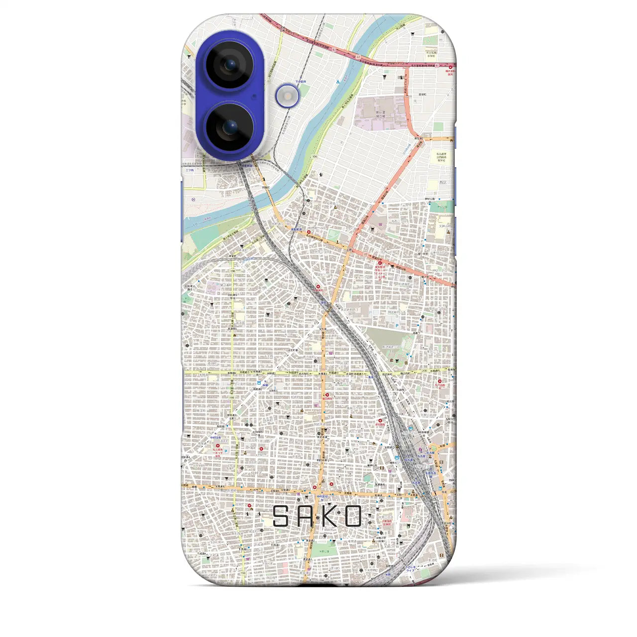 【栄生(愛知県)】地図柄iPhoneケース(バックカバータイプ)