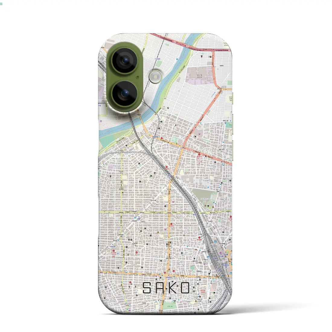 【栄生(愛知県)】地図柄iPhoneケース(バックカバータイプ)ナチュラル・iPhone 17 Pro Max 用