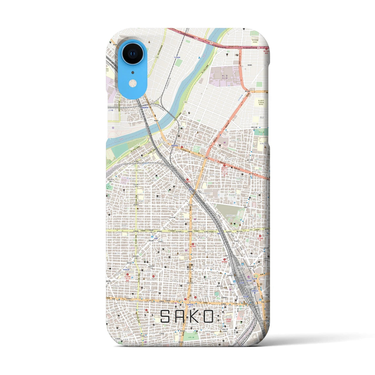 【栄生(愛知県)】地図柄iPhoneケース(バックカバータイプ)