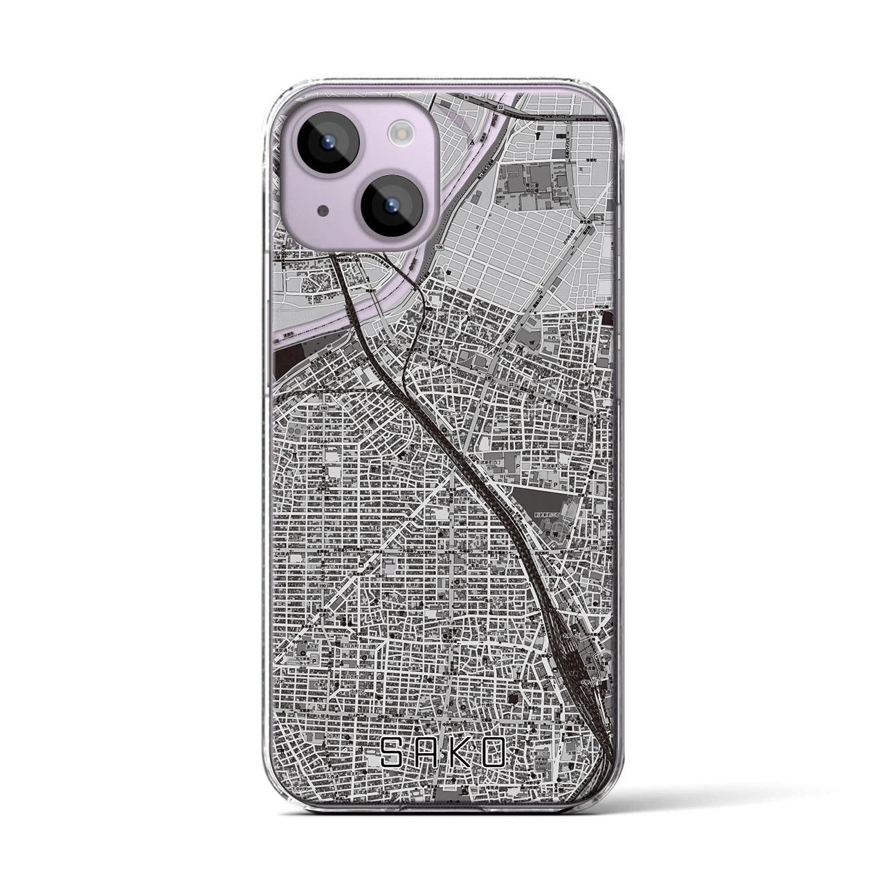 【栄生(愛知県)】地図柄iPhoneケース(クリアタイプ)