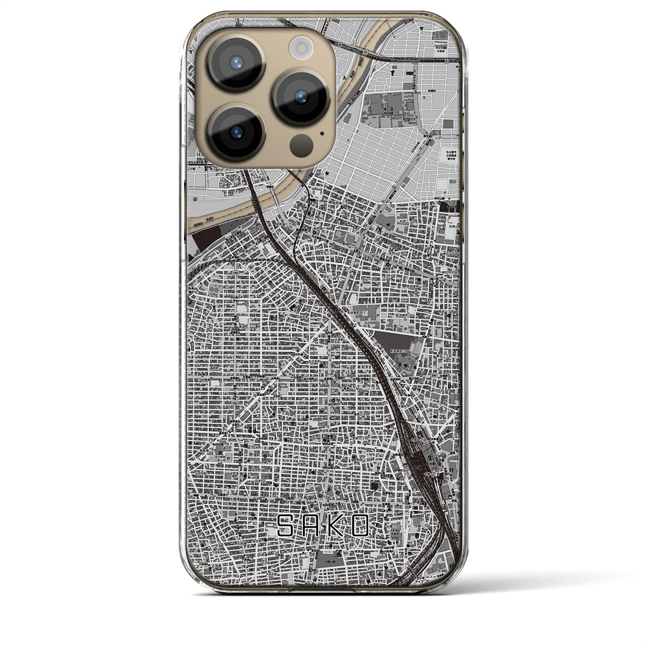 【栄生(愛知県)】地図柄iPhoneケース(クリアタイプ)