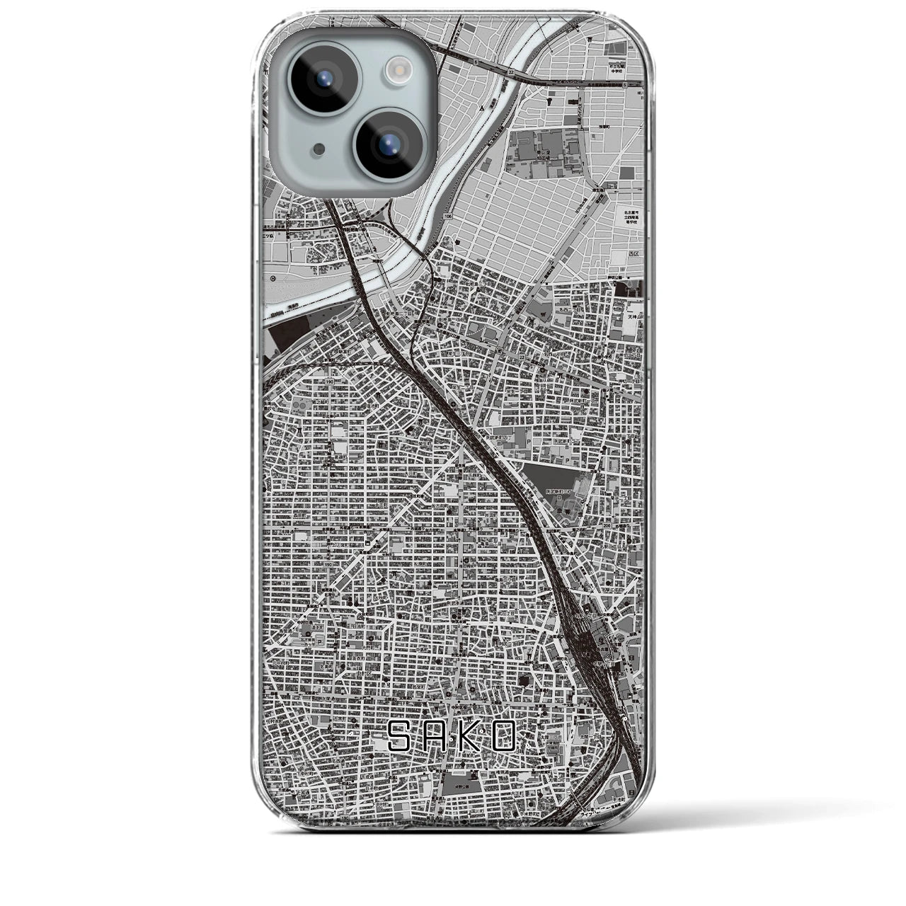 【栄生(愛知県)】地図柄iPhoneケース(クリアタイプ)