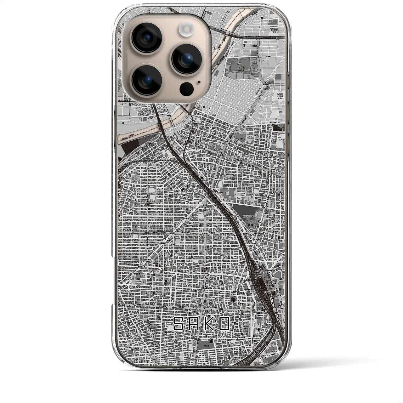 【栄生(愛知県)】地図柄iPhoneケース(クリアタイプ)