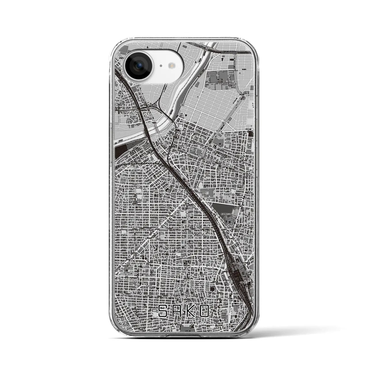 【栄生(愛知県)】地図柄iPhoneケース(クリアタイプ)