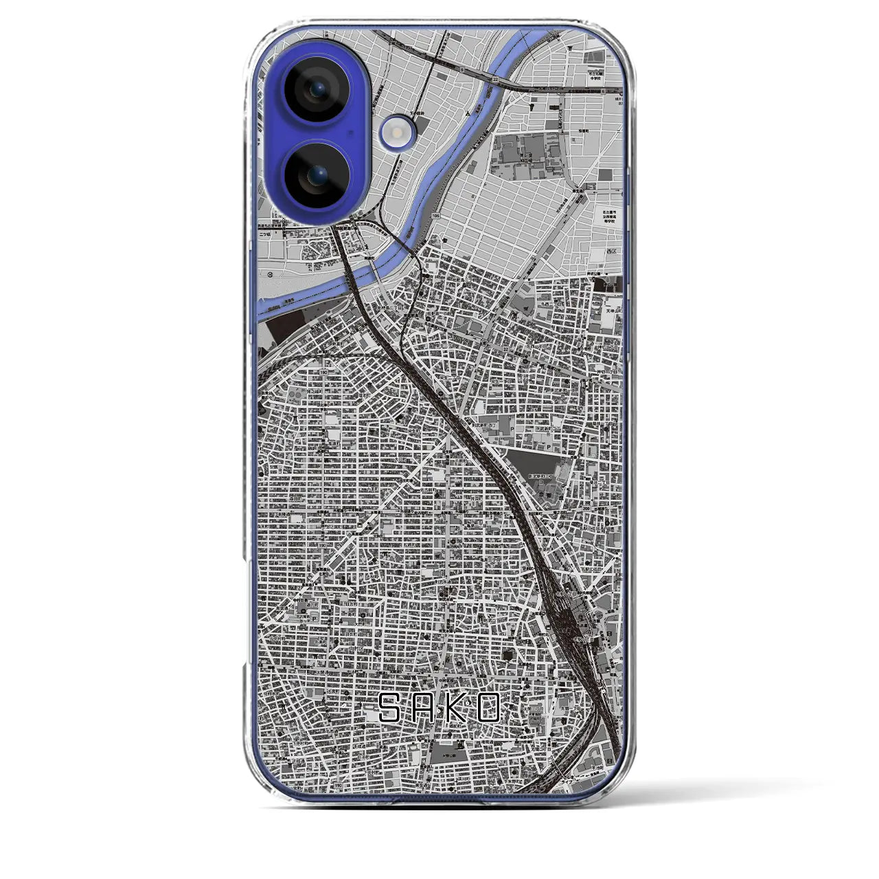 【栄生(愛知県)】地図柄iPhoneケース(クリアタイプ)