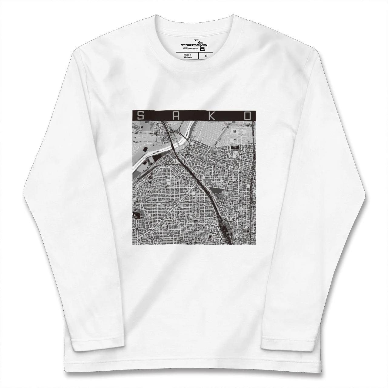 【栄生(愛知県)】地図柄ロングスリーブTシャツ
