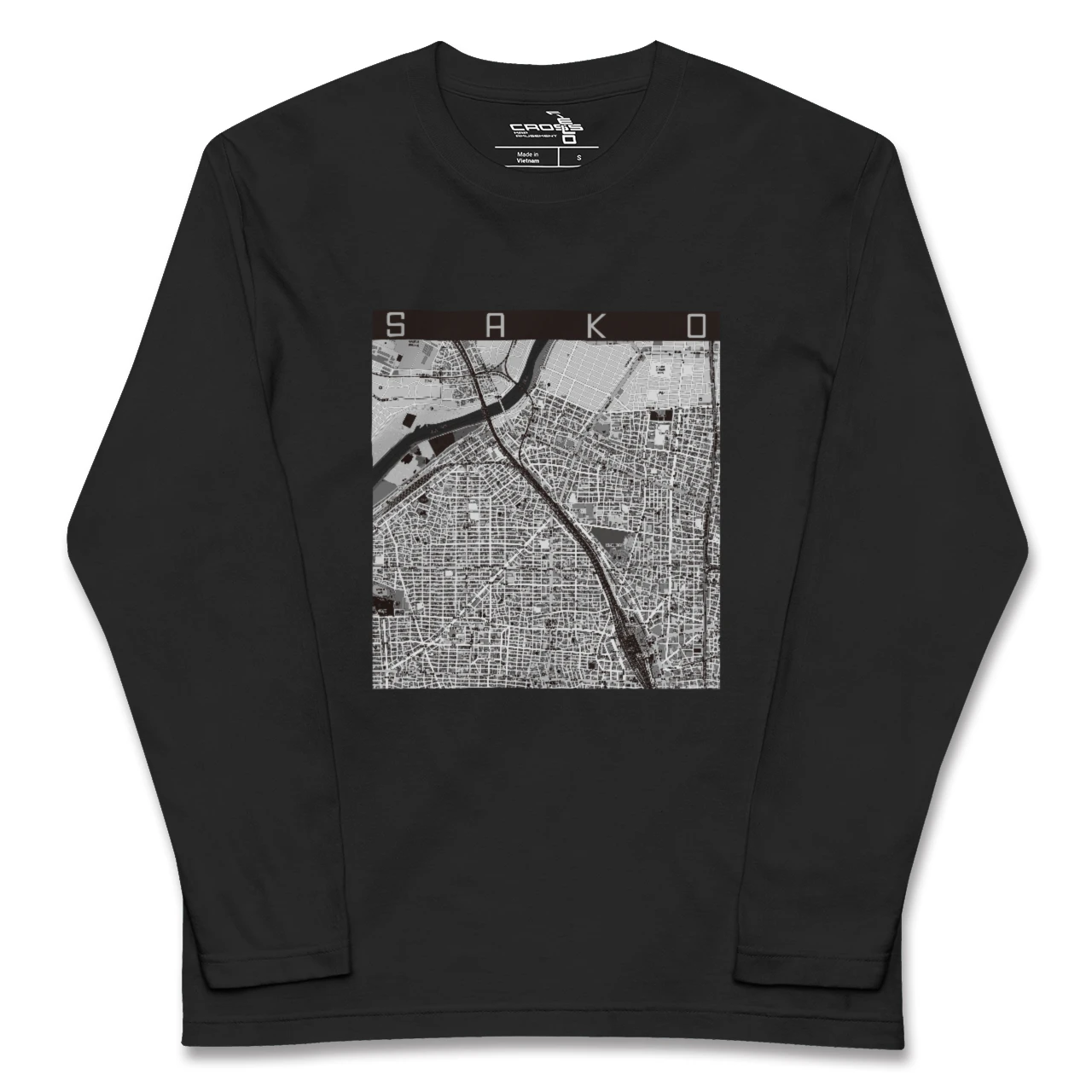 【栄生(愛知県)】地図柄ロングスリーブTシャツ
