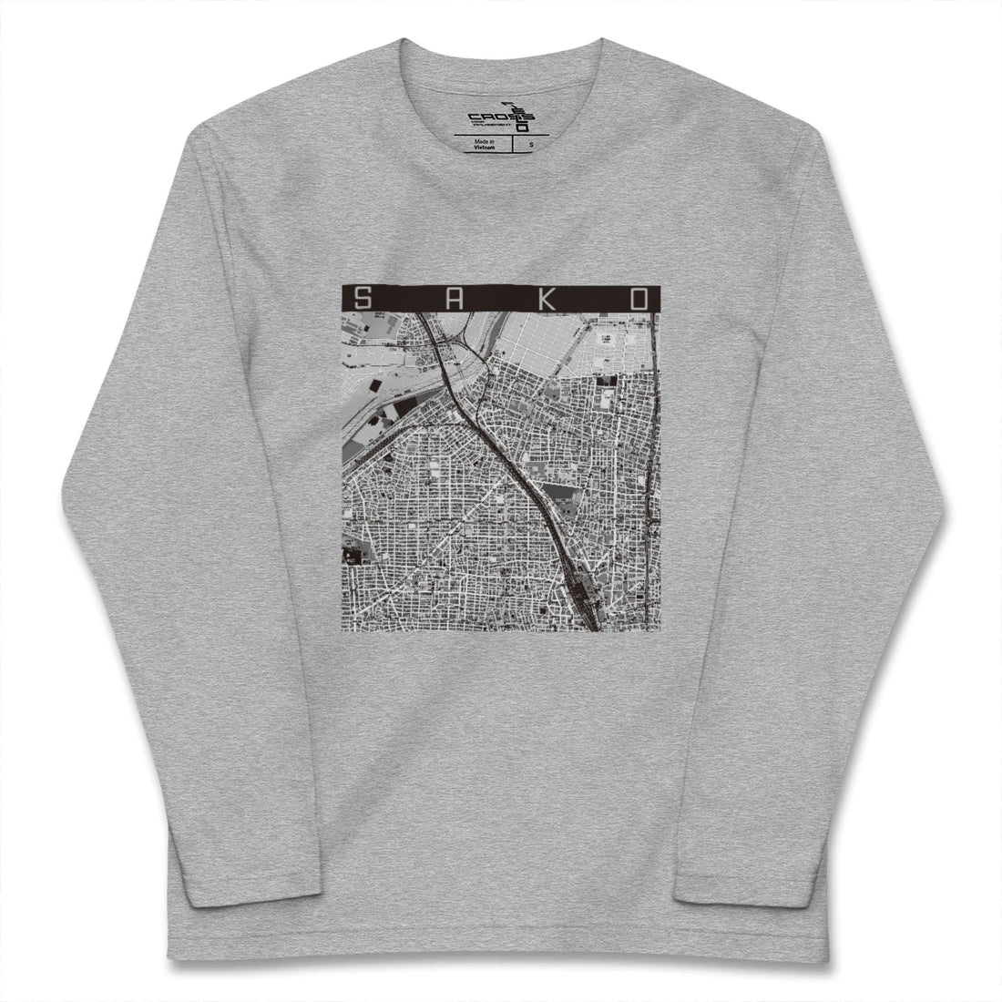 【栄生(愛知県)】地図柄ロングスリーブTシャツ