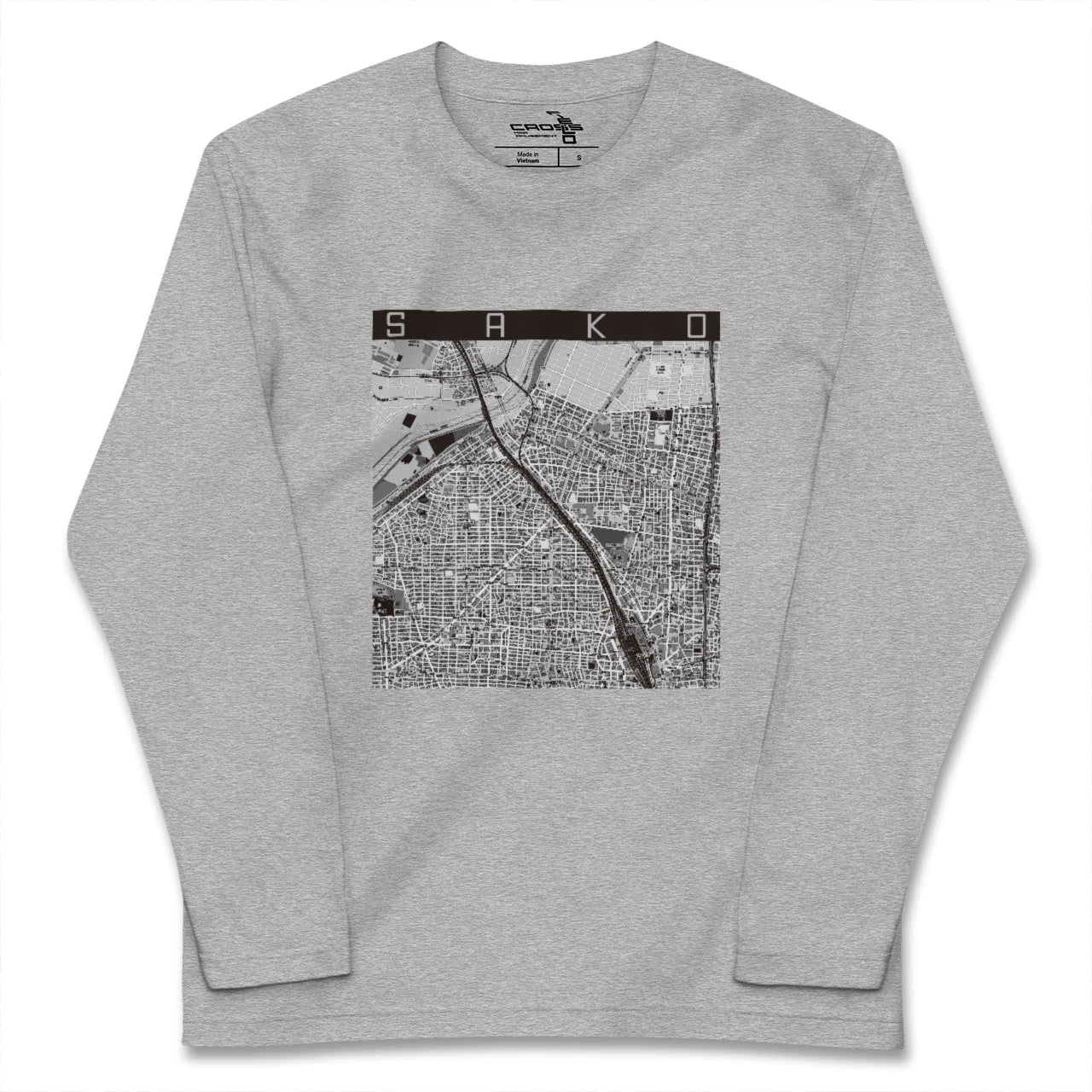 【栄生(愛知県)】地図柄ロングスリーブTシャツ