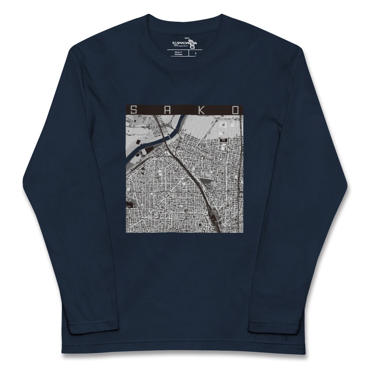 【栄生(愛知県)】地図柄ロングスリーブTシャツ