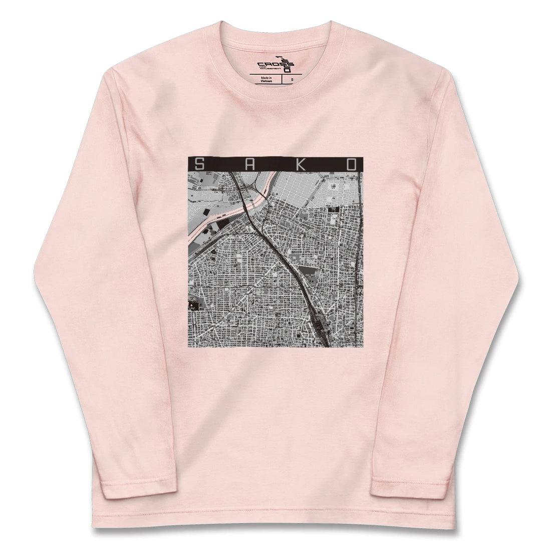 【栄生(愛知県)】地図柄ロングスリーブTシャツ