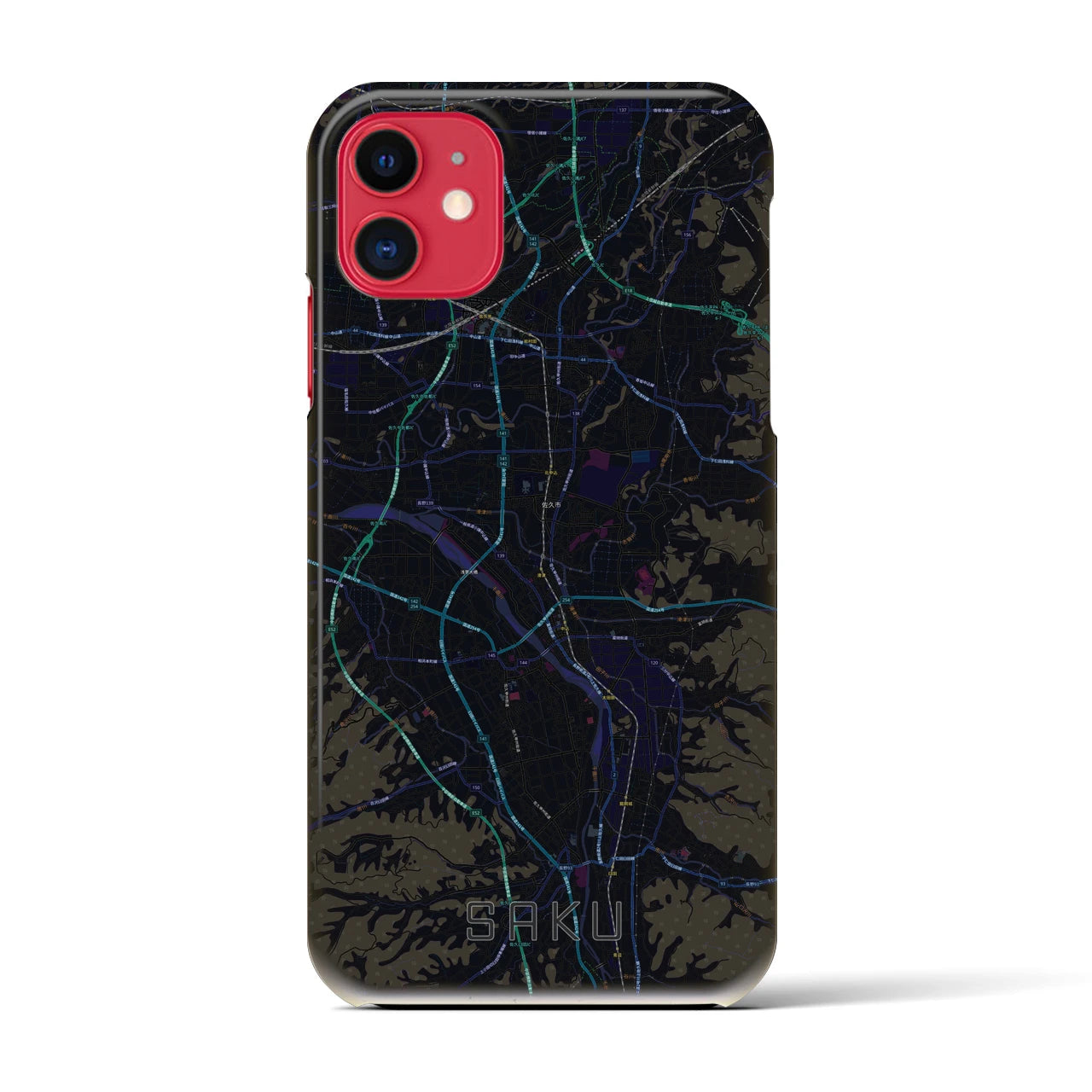 【佐久(長野県)】地図柄iPhoneケース(バックカバータイプ)