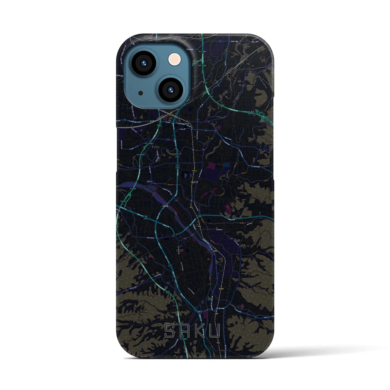 【佐久(長野県)】地図柄iPhoneケース(バックカバータイプ)