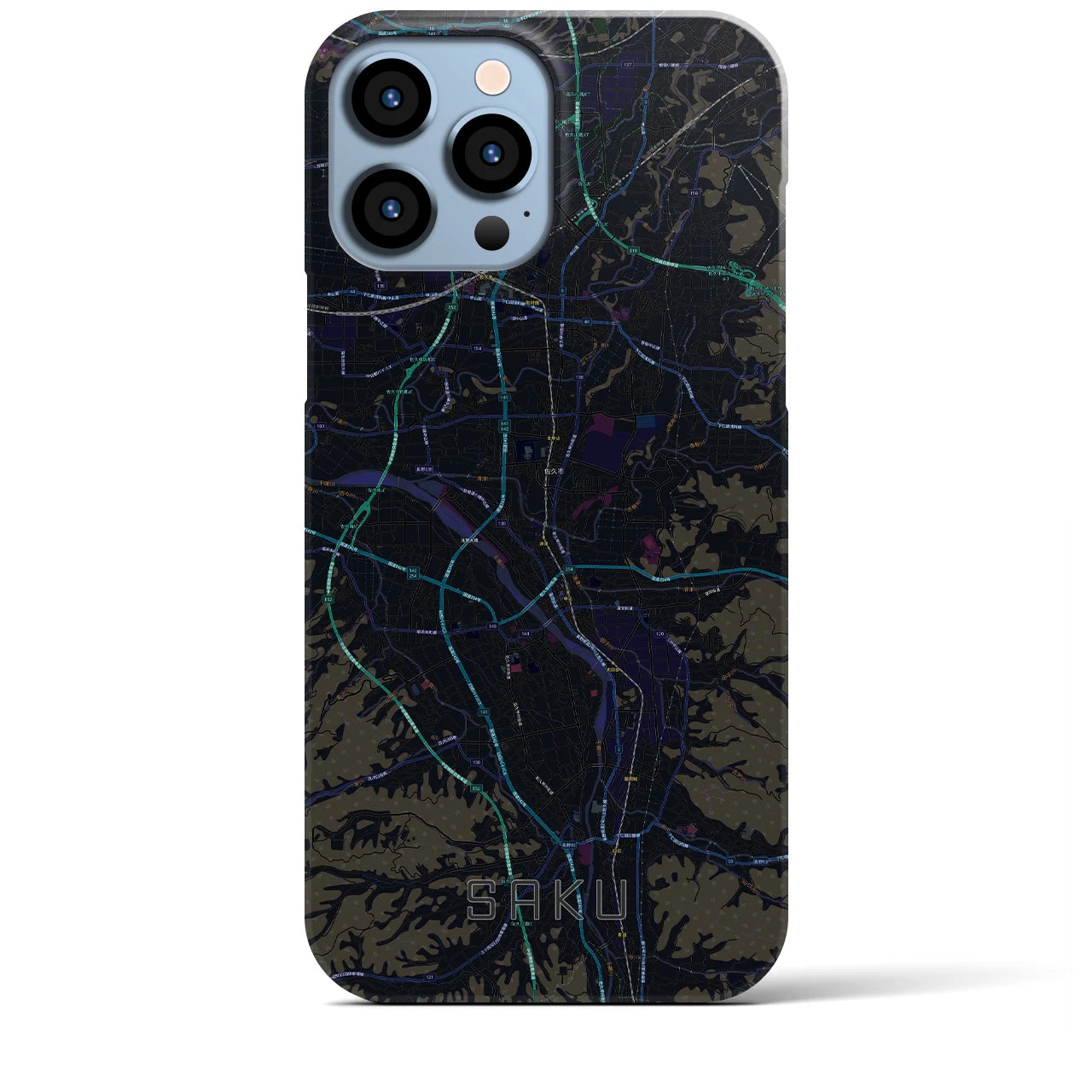 【佐久(長野県)】地図柄iPhoneケース(バックカバータイプ)